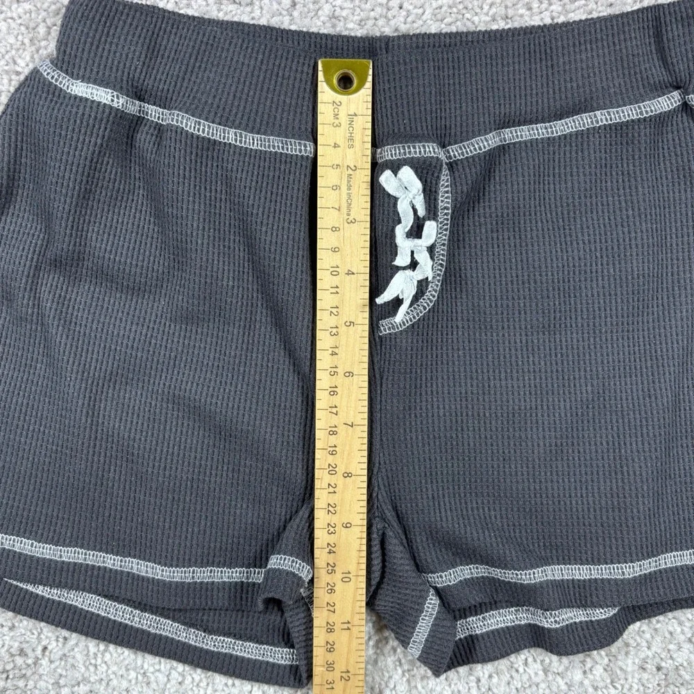 Justify Sleepwear Womens Small Charcoal Gray Waffle Knit Pajama Shorts  (READ)‎